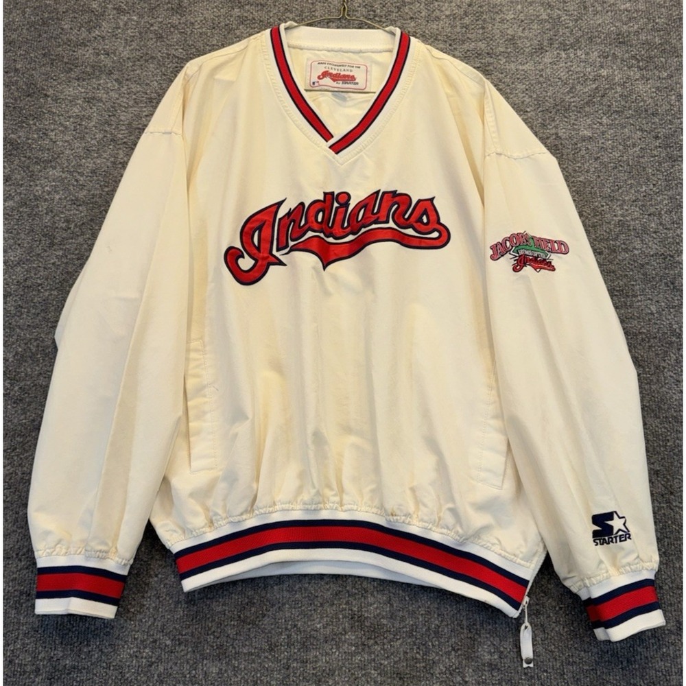 Vintage Starter Cleveland Indians Men's Size Large Jacobs Field Pullover Jacket